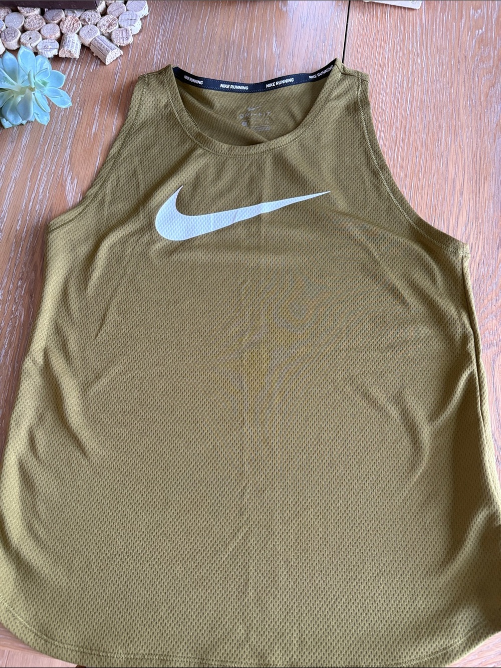 Nike Women’s Olive Tank Top with White Swoosh